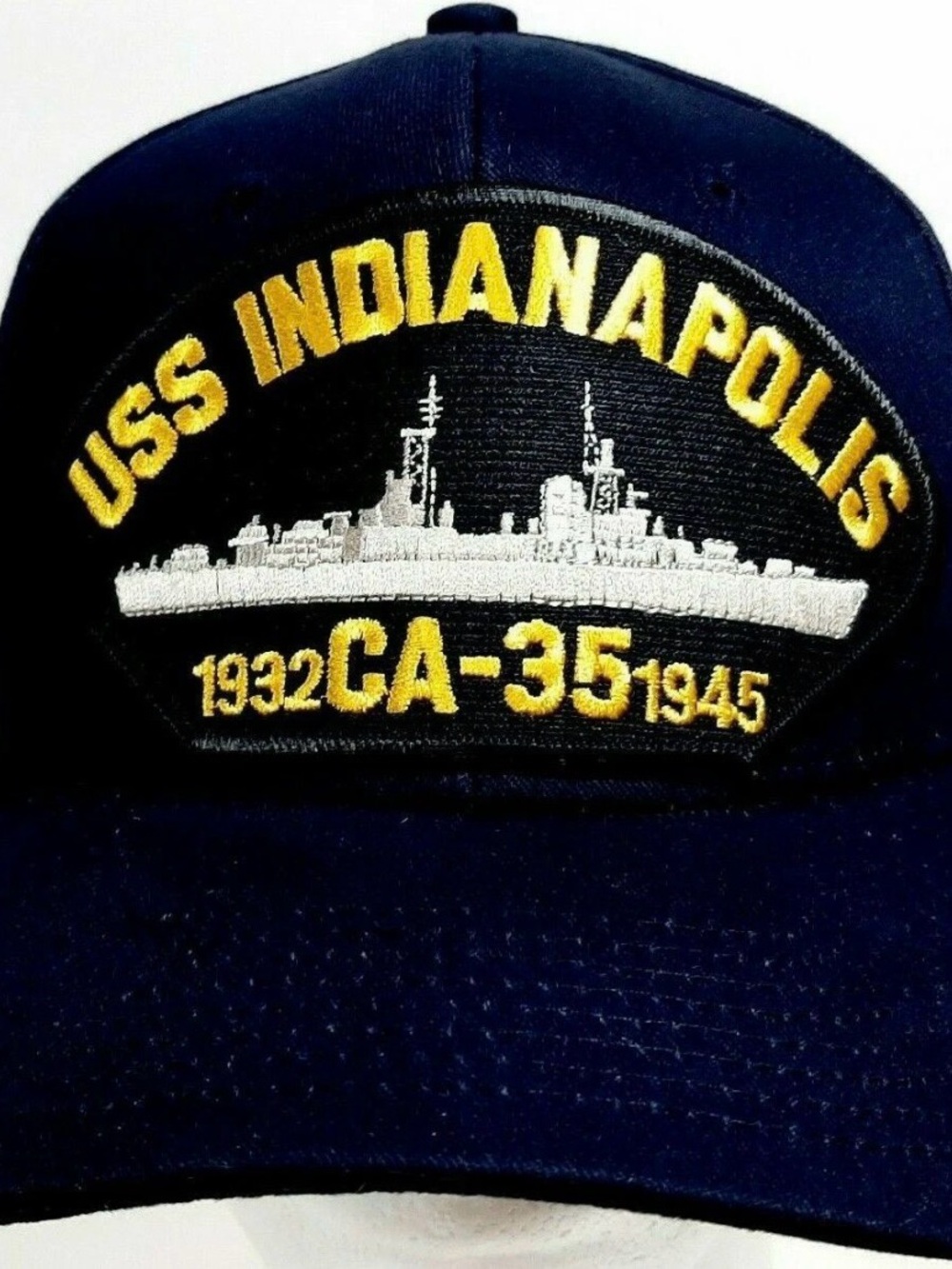 USS INDIANAPOLIS CA-35  Patch Hat Baseball Cap Adjustable Navy Blue